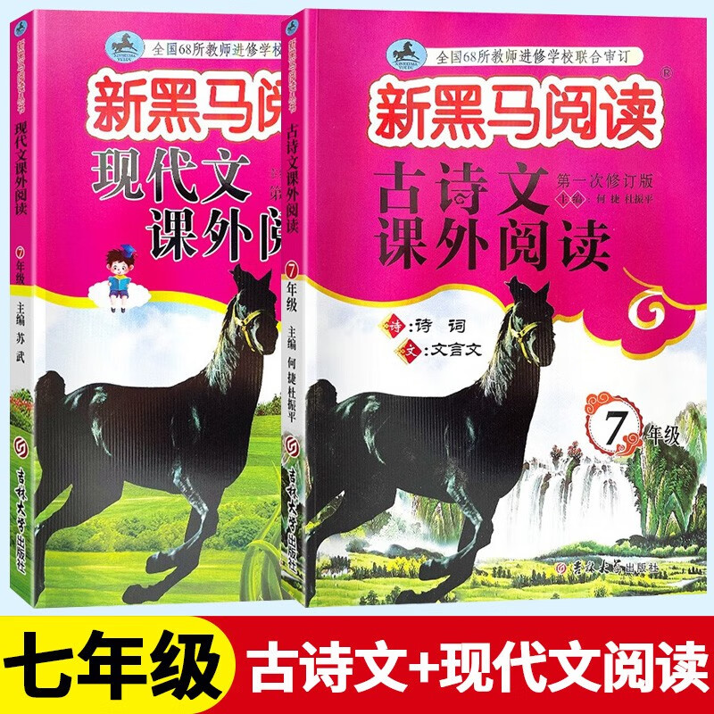 新黑马阅读 现代文课外阅读古诗文课外阅读七年级上下册 中学生语文阅读阶梯理解训练7年级同步练习册 七年级 现代文课外阅读+古诗文课外阅读