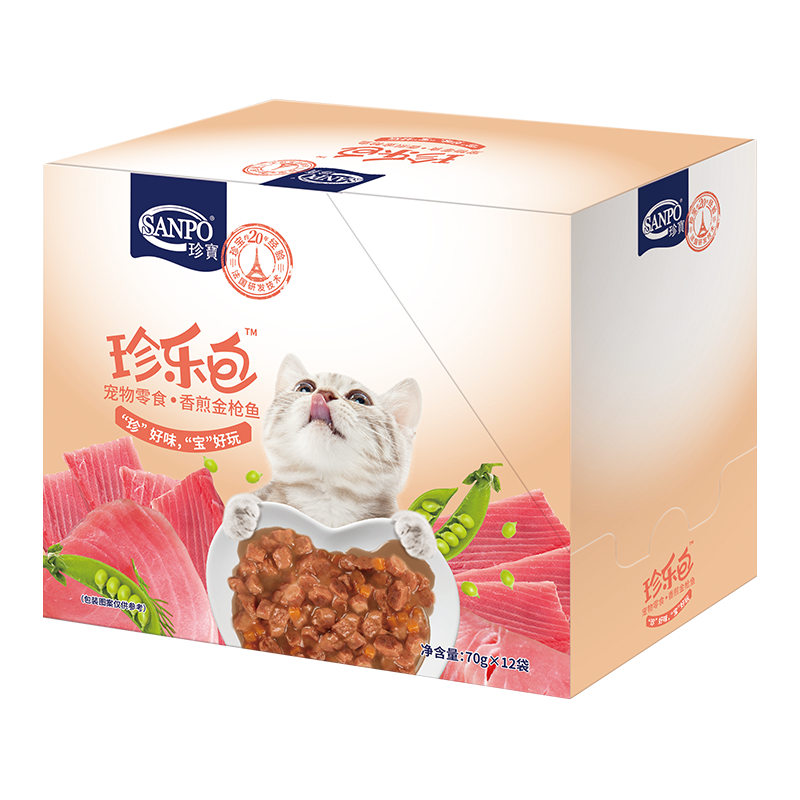 珍宝SANPO珍乐包软包成猫幼猫湿粮零食罐头肉粒拌饭价格趋势与口感评测|猫零食产品历史价格