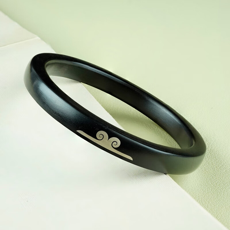 木镶银如意金箍咒方手镯国风情侣款宝木镯子手饰品 8mm