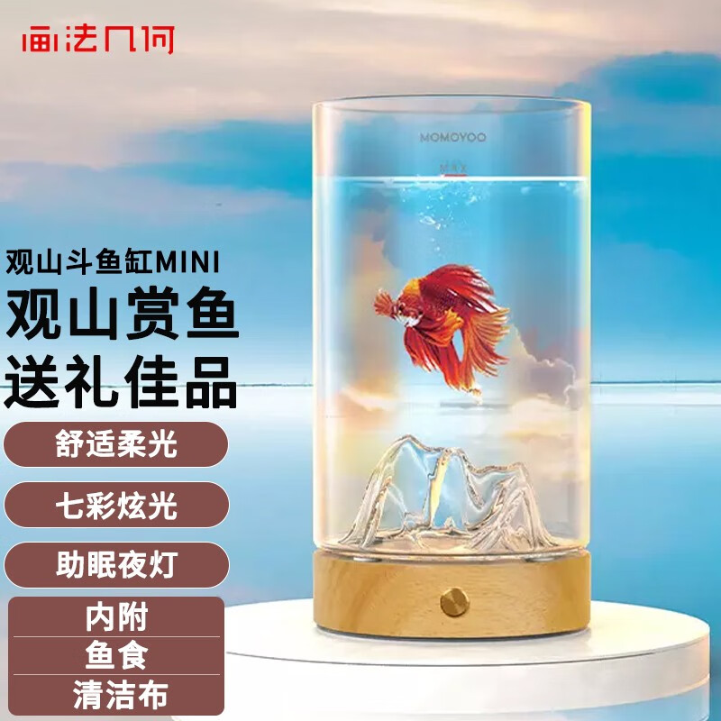 画法几何魔鱼桌面观山斗鱼缸迷你办公桌小鱼缸 玻璃水族箱小孩礼物小鱼缸 观山斗鱼缸MINI使用感如何?