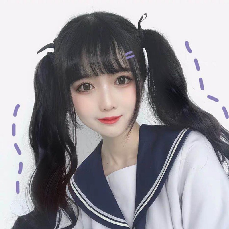 唐妮  双马尾假发女长发绑带式高马尾蓬松自然软妹长卷发假马尾辫 双