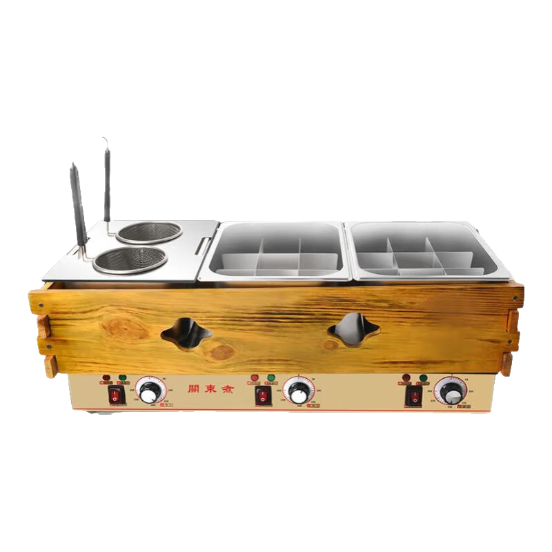 斯麥龍關(guān)東煮機(jī)器商用關(guān)東煮專用鍋電熱麻辣燙串串香單缸雙缸三缸擺攤鍋便利店小吃設(shè)備 三鍋2關(guān)東煮+1煮面鍋-熏木款