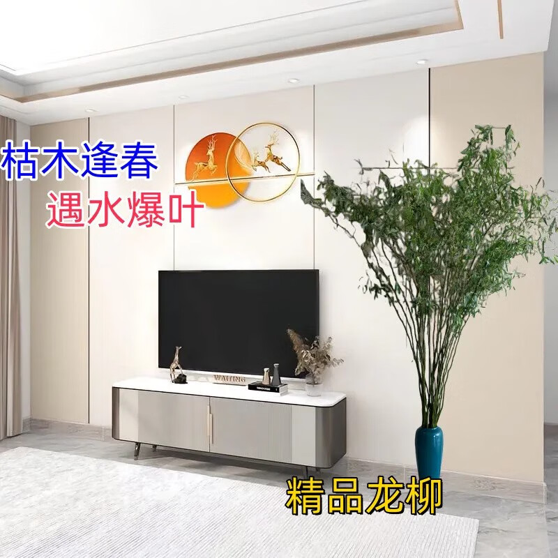 雅卉龙柳干树枝水培龙柳鲜枝水养懒人植物室内客厅落地长杆鲜花1.5米 龙柳10枝1.5米左右高