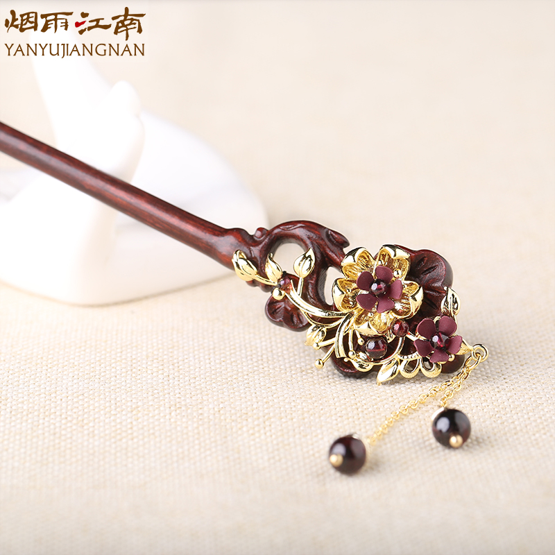 烟雨江南烟雨江南全新民族风复古设计盘发簪子盘发器木