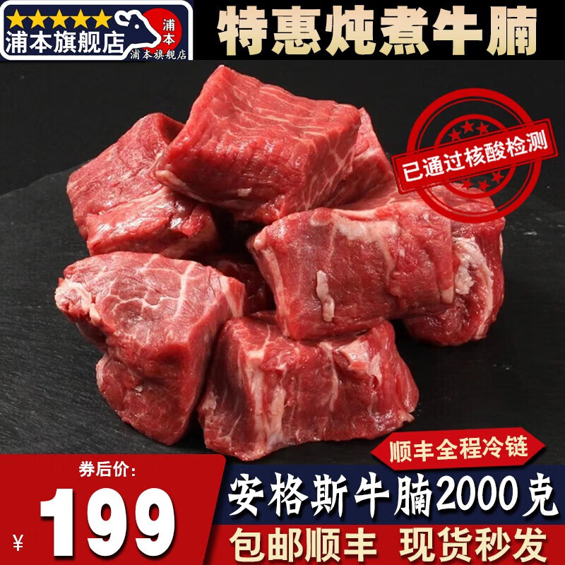 提客(tiekoo) 秒发新鲜不打水澳洲安格斯牛腩牛肉原切2000g 4斤 包