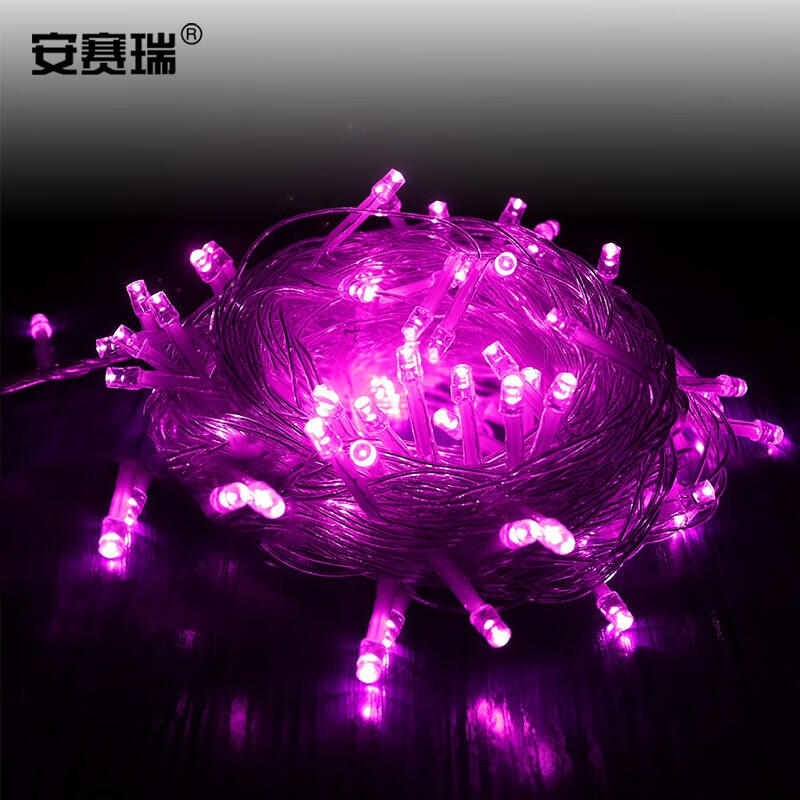 安赛瑞 led串灯 满天星led彩灯 10米100灯 装饰布置挂灯 紫色 24054