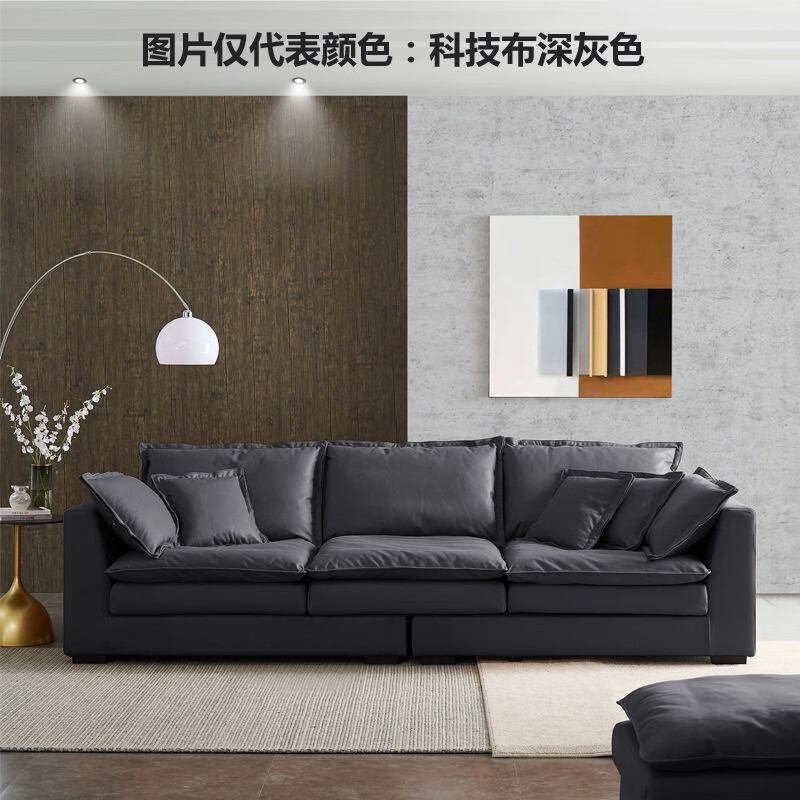 北欧式科技布艺云朵懒人沙发客厅办公室小户型简约轻奢现代时尚三人位