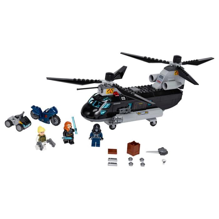 乐高(lego)积木拼插玩具送礼物漫威marvel黑寡妇直升机追击 76162儿童