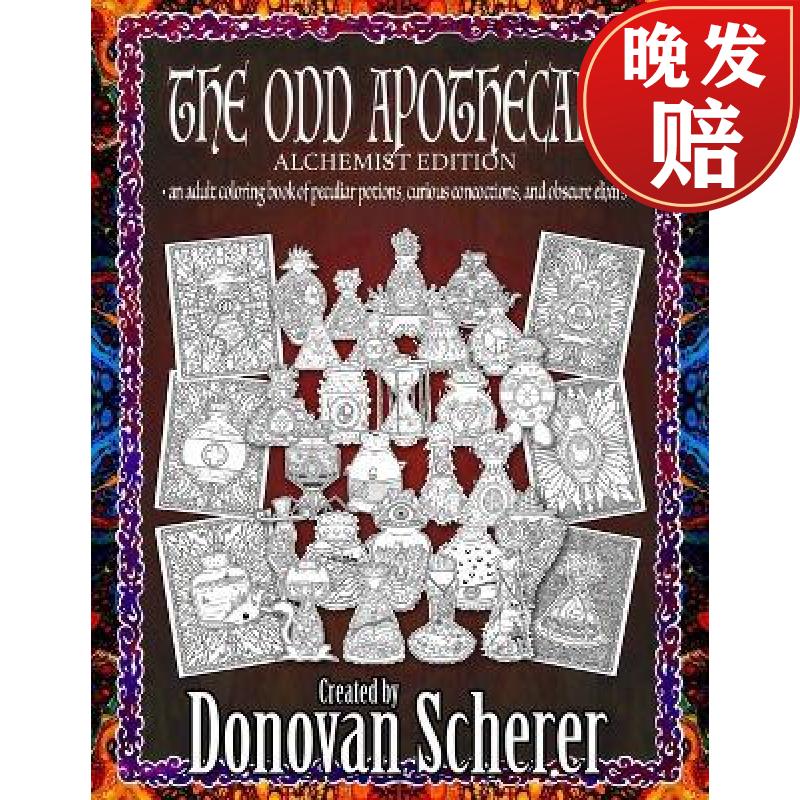 【4周达】the odd apothecary: an adult coloring book of peculiar