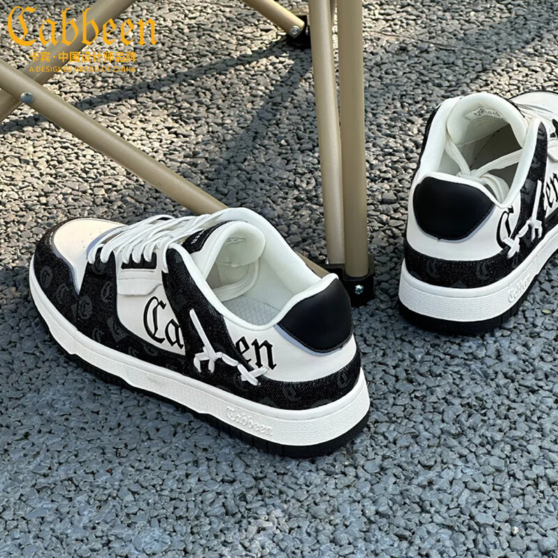 卡宾男鞋冬季新款潮牌鞋子男百搭时尚男士板鞋轻便软底运动鞋男休闲鞋 黑色【情侣款】 39