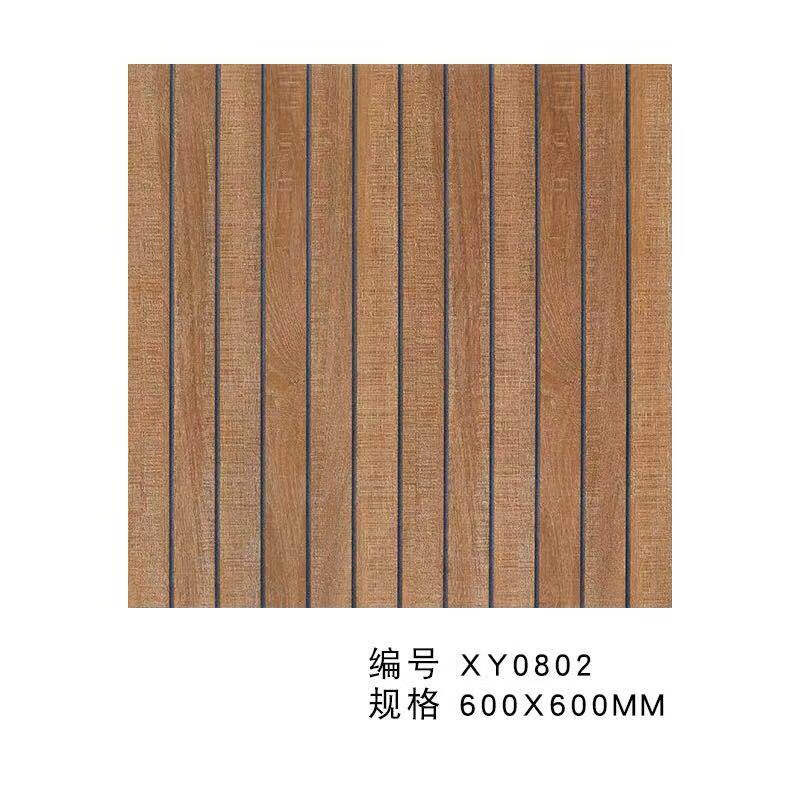 x60仿木纹阳台防滑花园复古瓷砖露台室外地板砖庭院地砖 胡桃木条纹款