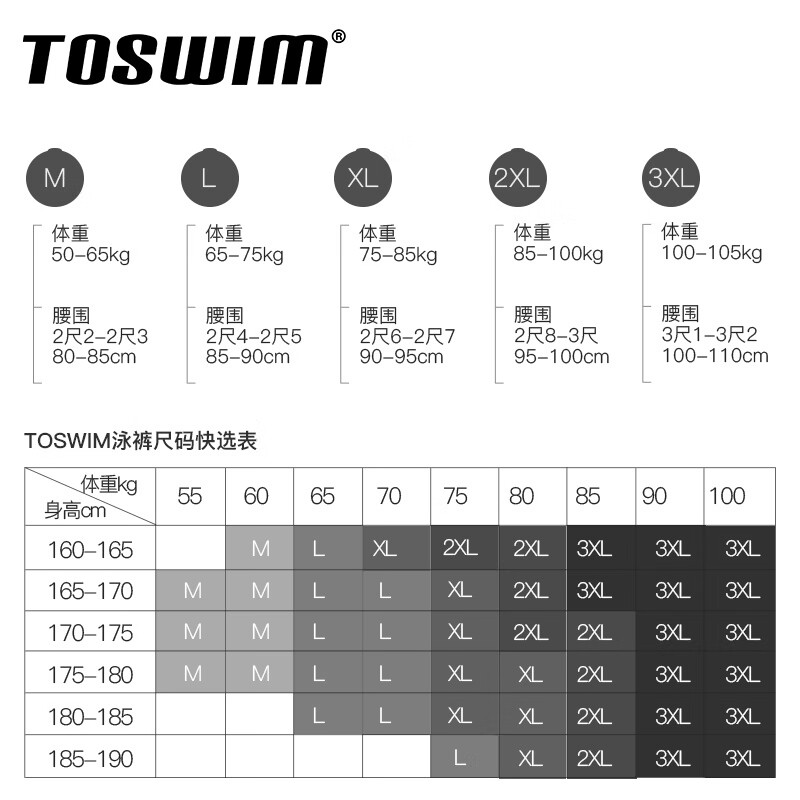 toswim泳裤同款 toswim拓胜泳裤男男士泳衣游泳裤装备平角防尴尬速干