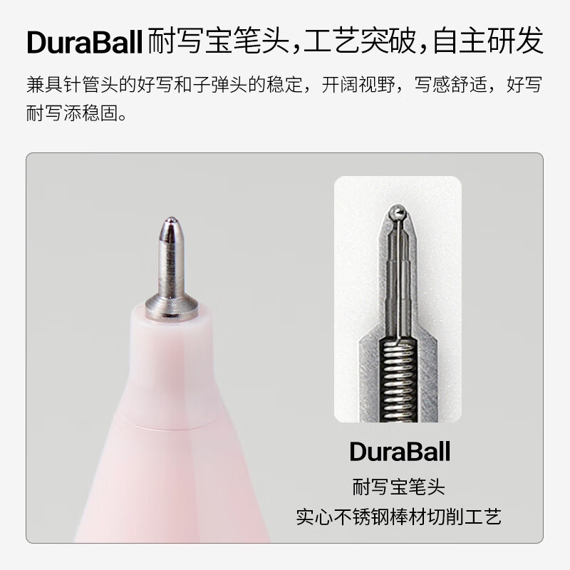 KACO不错粉色套装0.5黑中性笔6支 学生刷题书写笔记办公文具签字速干凯宝书源菁点珍宝K7爱心笔 不错六只装【粉色黑芯】