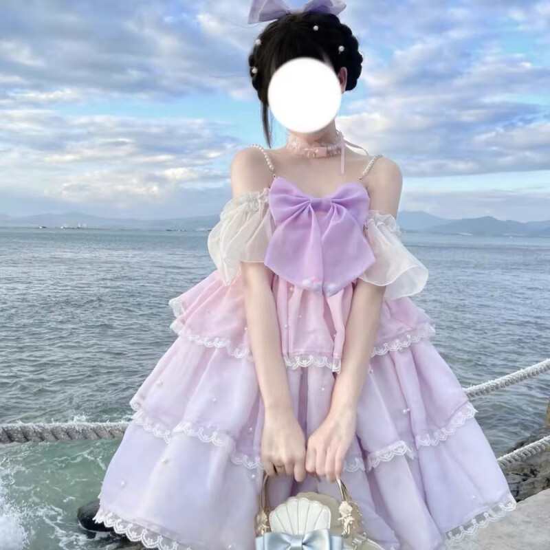 anna etter小海妖渐变款轻lo裙软妹可爱日常lolita三段式jsk洛丽塔裙