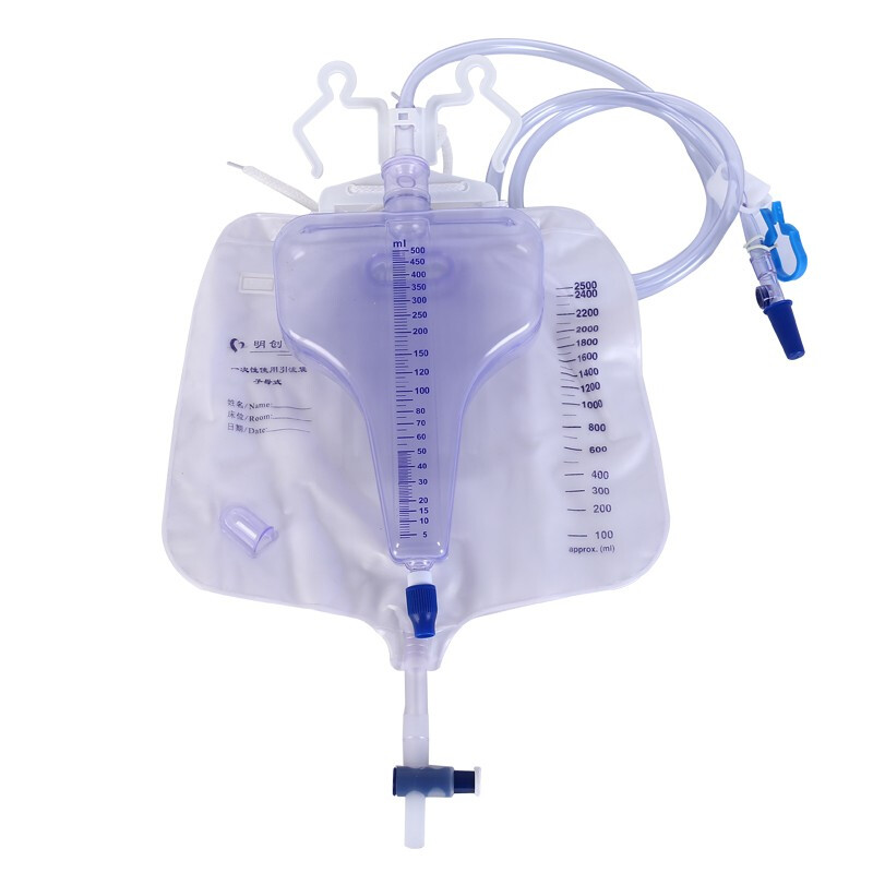 明创 一次性引流袋防逆流尿袋子母式集尿袋3000ml大容量接尿袋测尿袋