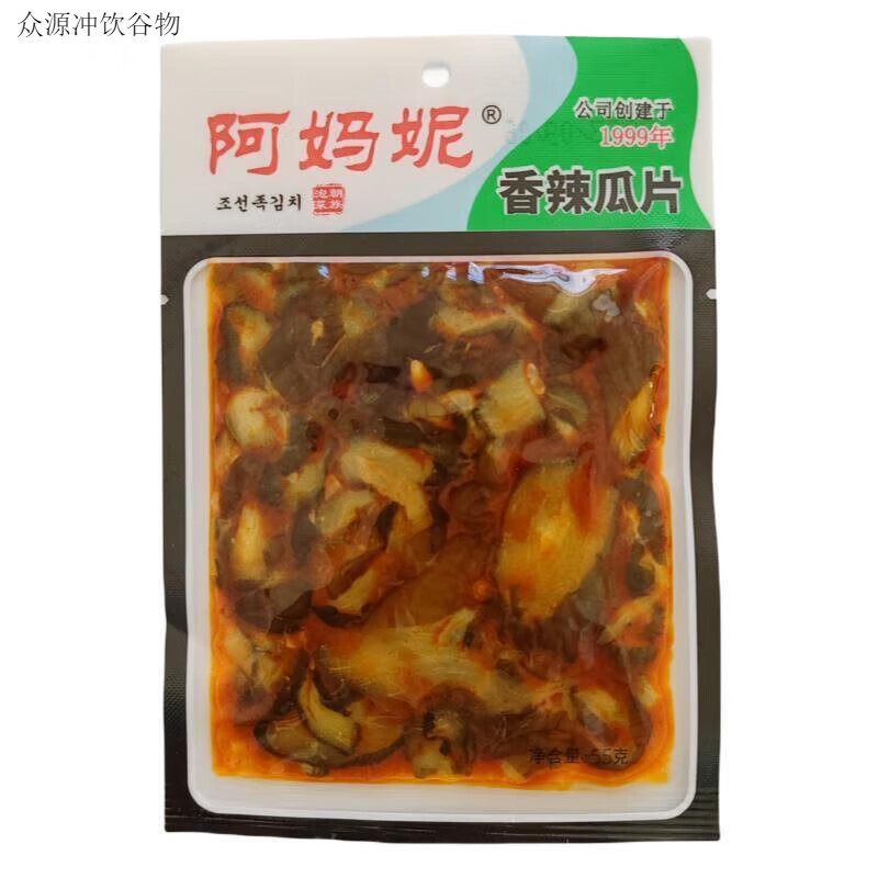 红允园丰阿妈妮油椒辣丁长春阿妈妮咸菜小菜下饭菜朝族泡菜香辣菜 香辣瓜片55g 10袋