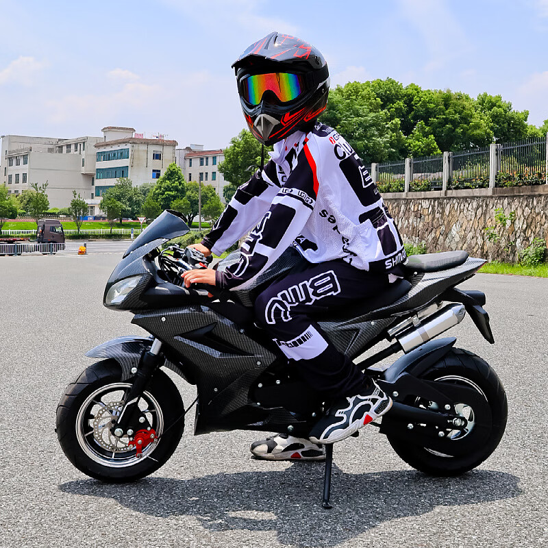 泊威尔儿童摩托车7岁到16岁越野加油儿童小型迷你摩托车新款49CC四冲程