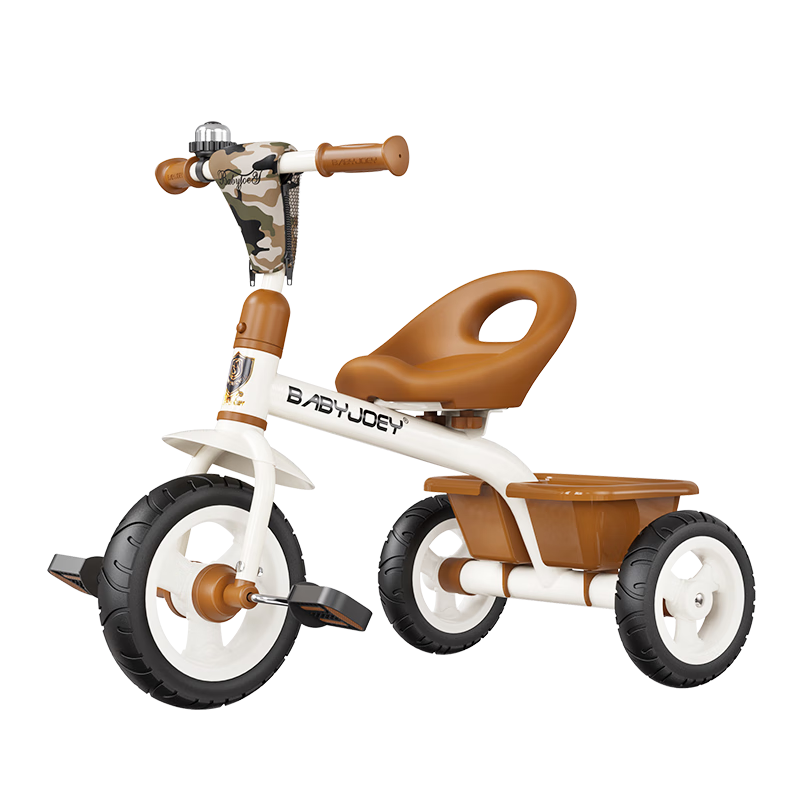 Babyjoey英國兒童三輪車(chē)腳踏車(chē)寶寶玩具童車(chē)1-5歲輕便暖心收納遛娃自行車(chē) 101 復古咖