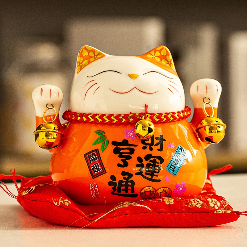 5寸存钱罐财运亨通橘色猫 橘色猫