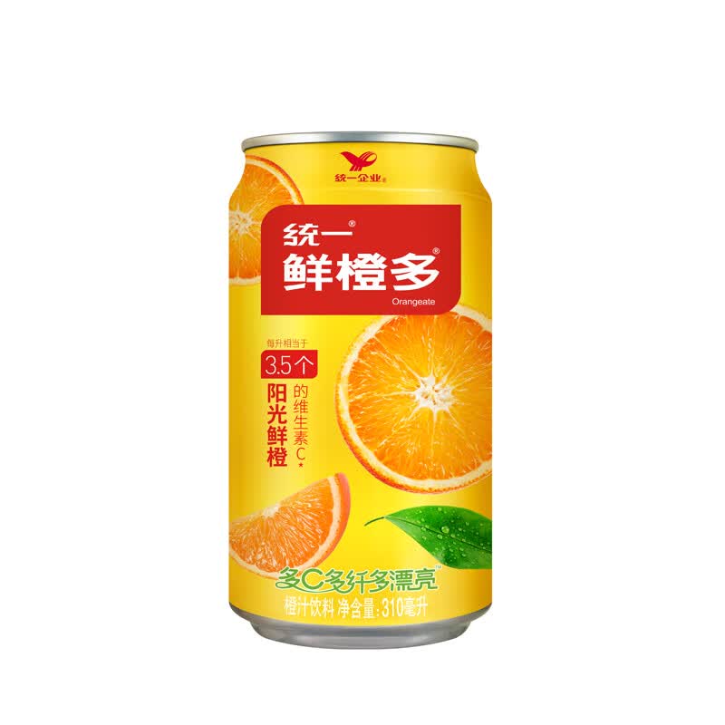 统一鲜橙多7罐/12罐/24罐装整箱橙汁饮料维生素c果味易拉z 鲜橙多*7罐