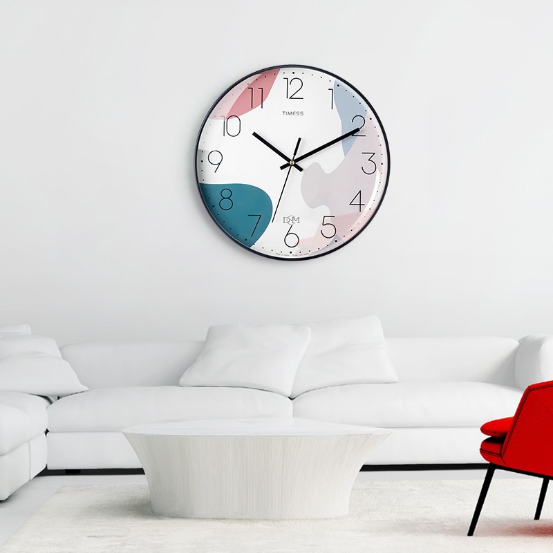 Timess挂钟创意简约钟表客厅静音石英钟表挂墙卧室时钟这个要钻孔吗？