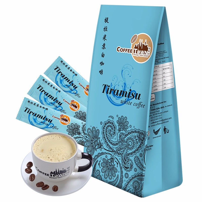 咖啡城 马来西亚原装进口速溶咖啡 白咖啡  脱脂奶粉调配 醇香浓郁 提拉米苏白咖啡525g