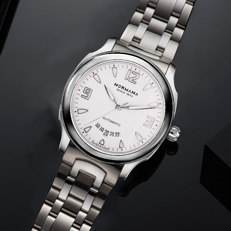 诺曼纳 normana royale 皇族系列经典钢带镂空机械男表50301