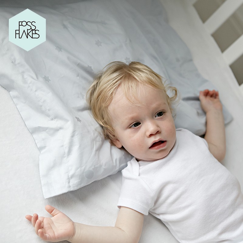 FOSSFLAKES 婴儿枕套 丹麦进口 棉 婴儿/儿童枕套 单只装40*45cm蓝色