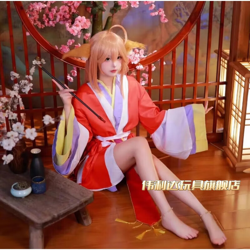 二次元苏苏cos服全套涂山红红cos服古风动漫周边 红红衣服全套 脚链 s