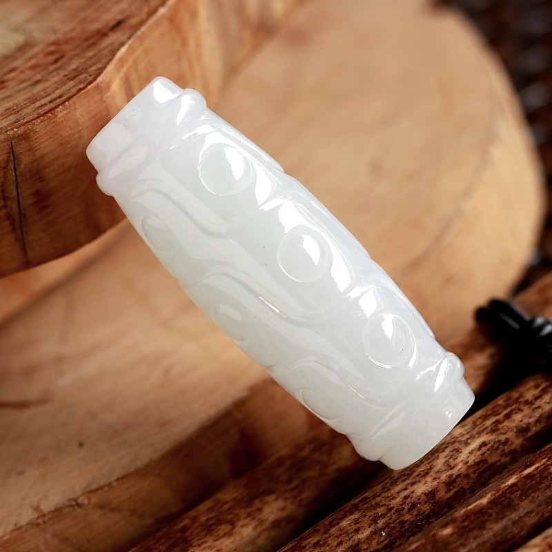 石之富珠宝缅甸天然翡翠a货冰糯种仿古天珠吊坠11.09克