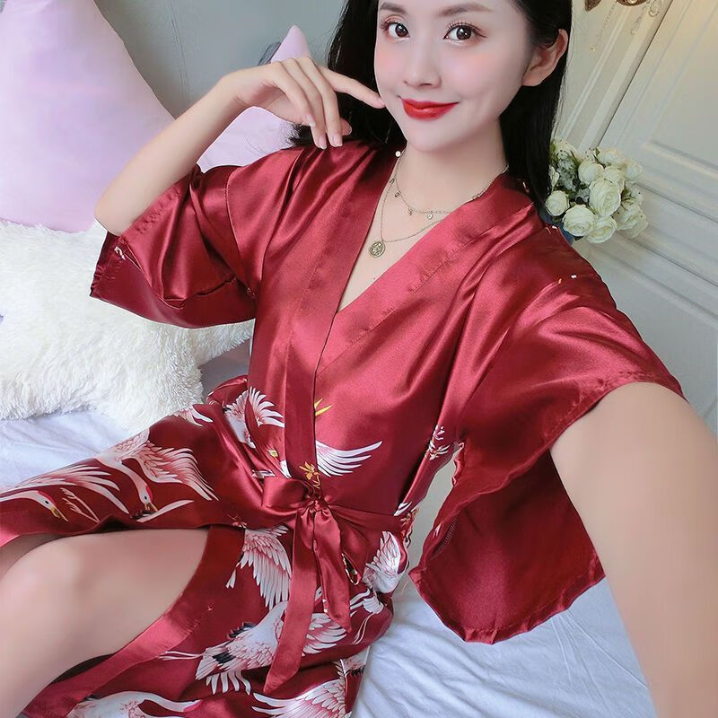 星垂晓雾晨袍新娘新婚睡衣结婚纯欲熟女风婚礼浴衣新娘结婚睡袍女夏