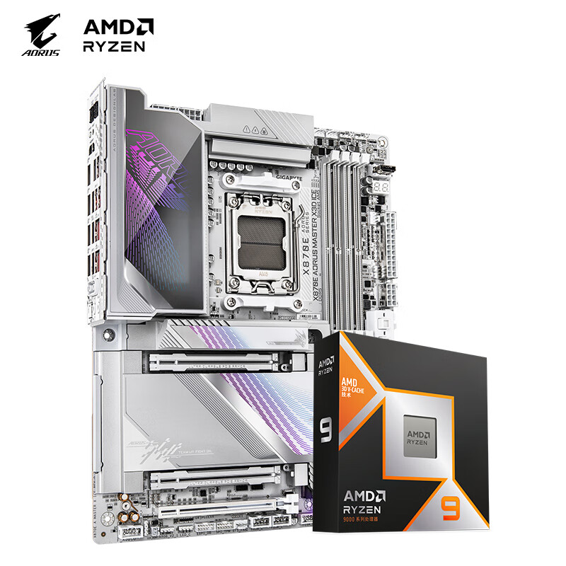 ��������CPU��װ��������X870E AORUS MASTER X3D ICE+AMD ���� 9 9950X3D������