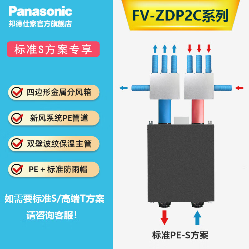 Panasonic松下新风系统家用进口安装25ZDP2C全屋中央新风35ZDP2C吊顶新风顶50ZDP2C全热交换15ZDP2C 定制方案升级怎么样,好用不?