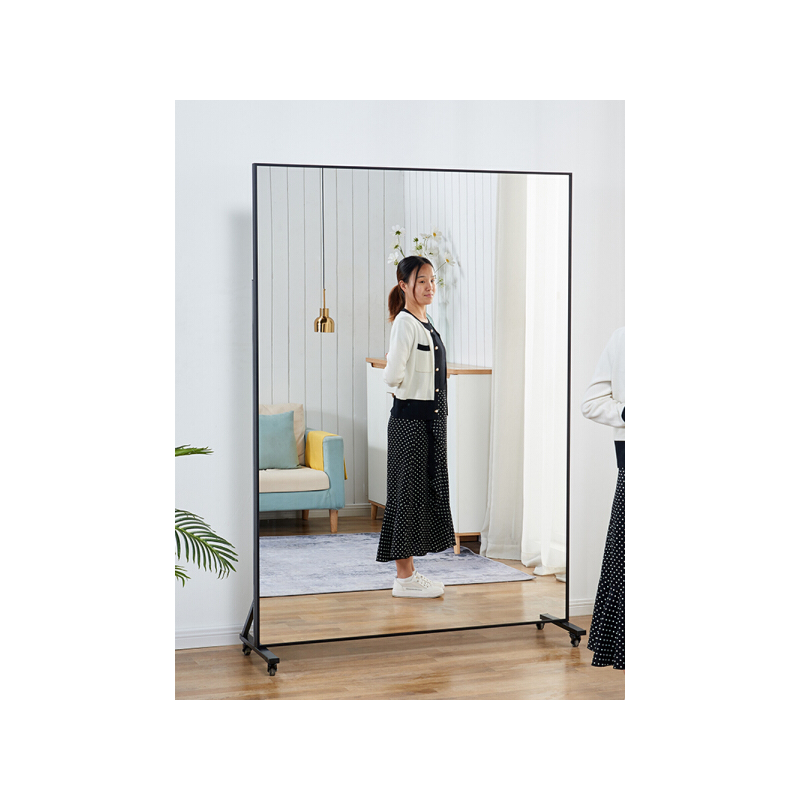 田门前 超大舞蹈镜带轮子可移动家用穿衣镜跳舞镜全身镜瑜伽镜健身镜排练练功房 窄边高178cm*宽70cm颜色留言 防爆 其他 否
