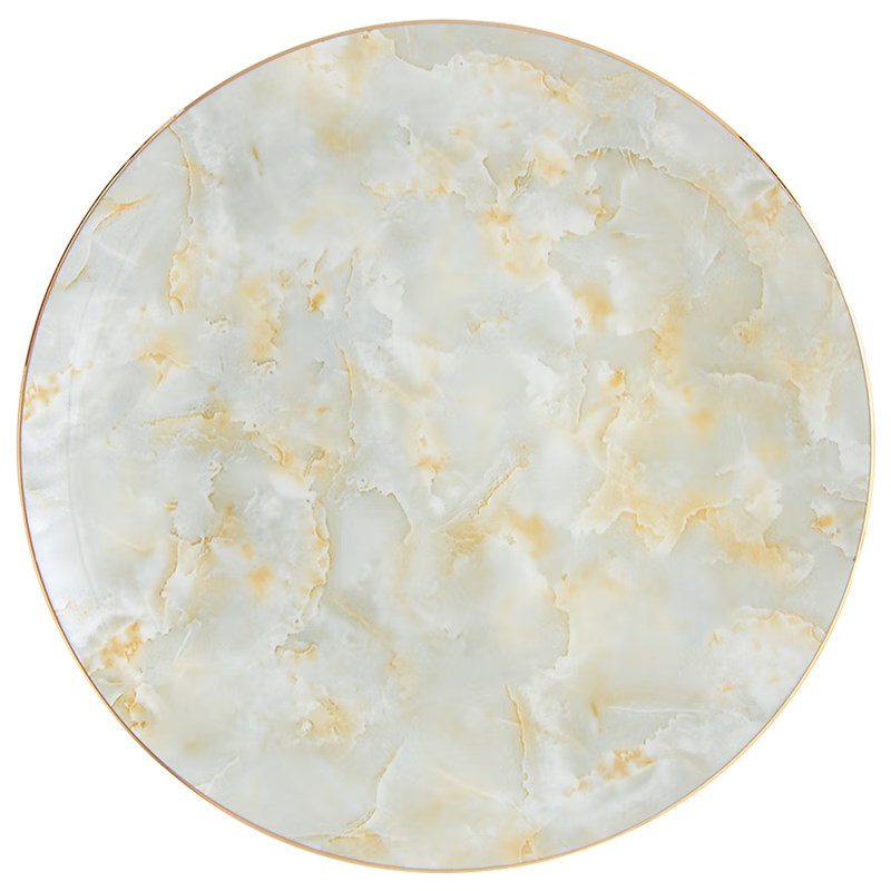 瑞玖（RUIJIU）家用骨瓷月光盤西餐盤牛排盤創(chuàng)意輕奢盤子陶瓷小吃碟沙拉冷菜盤碟 云卷云舒骨瓷月光盤 6英寸