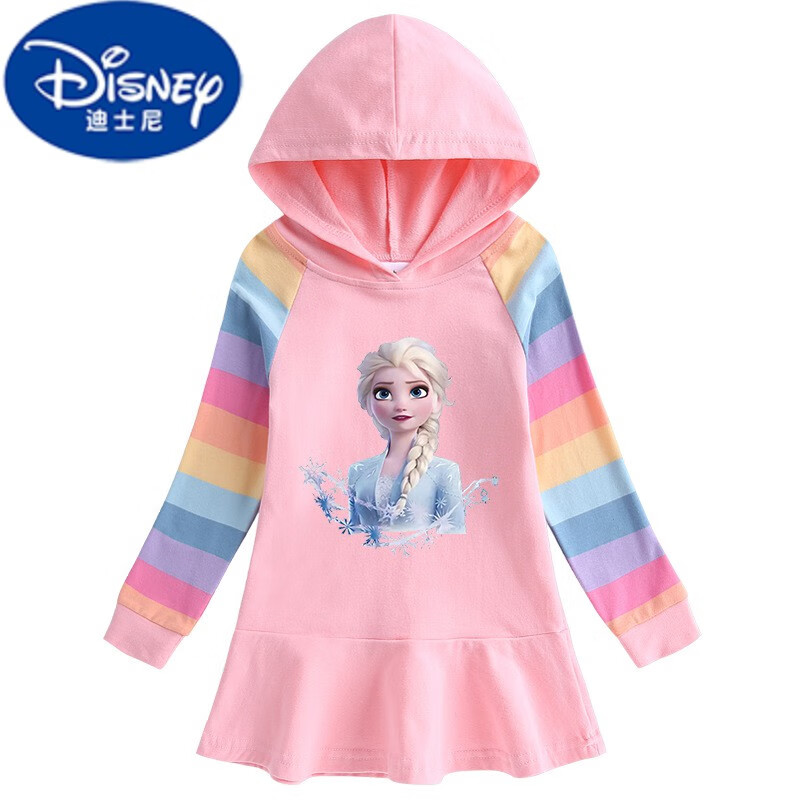 迪士尼(disney)冰雪奇缘衣服女童秋装卫衣儿童爱莎公主裙春秋宝宝长