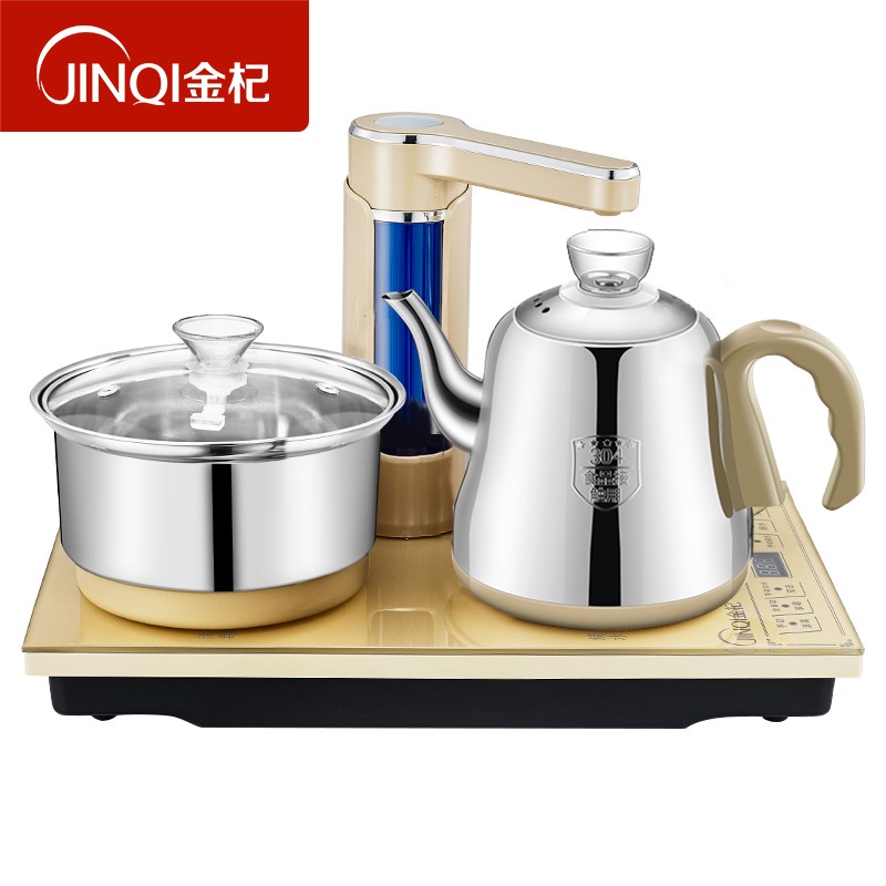 金杞（JINQI）整套茶具全自动上水电热水壶加水电茶壶抽水烧水高温煮杯套装嵌入式茶盘四合一茶炉X21