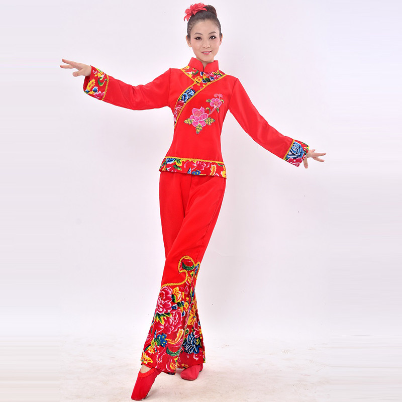 女士扭秧歌服装扭秧歌东北大花布衣服成人女喜庆演出服中老年广场舞