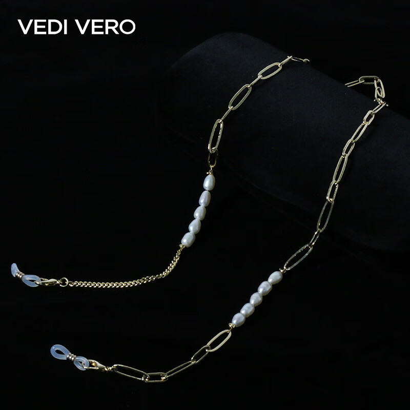 VEDI VERO 眼镜链条挂脖复古眼镜配件金属时尚装饰链创意简约防滑挂绳 VVAC2/GD 金色