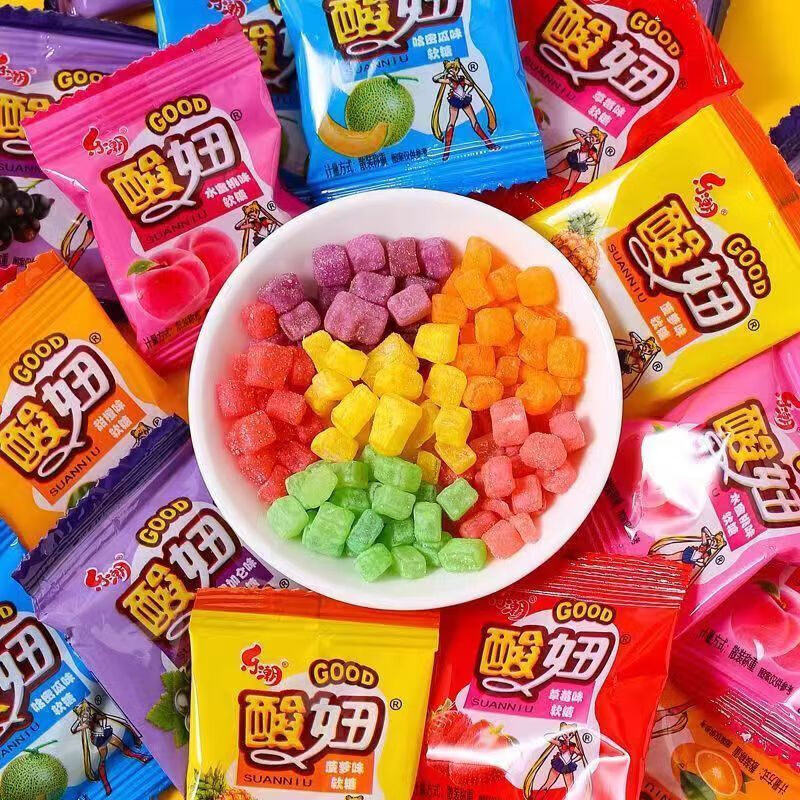 酸妞 软糖8090后怀旧小时候年货零食品小吃儿时qq糖果童年年代回忆