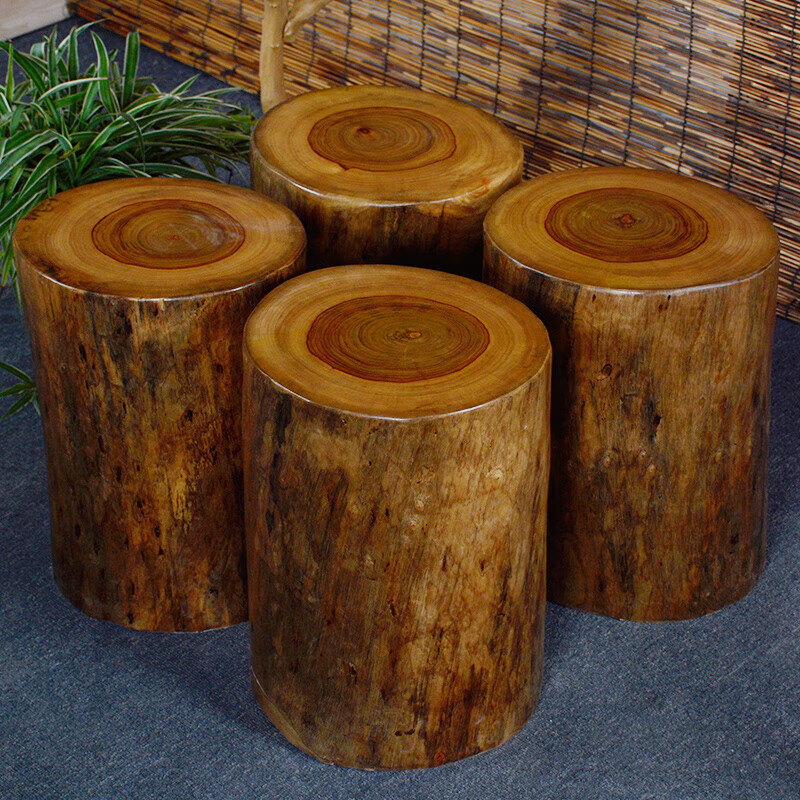 如墨（RUMO）香樟木木墩木墩凳实木根雕凳子圆原木木桩树桩底座木墩子家用坐凳 木墩定制