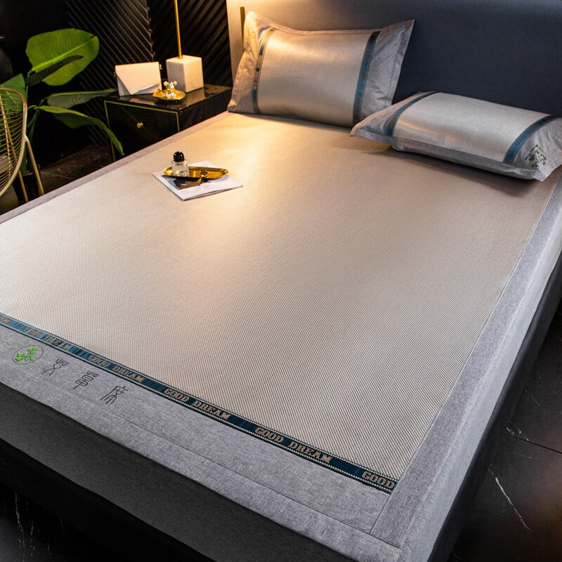 红蜻蜓(red dragonfly) 凉席单件艾草冰丝席三件套夏天可折叠学生宿舍