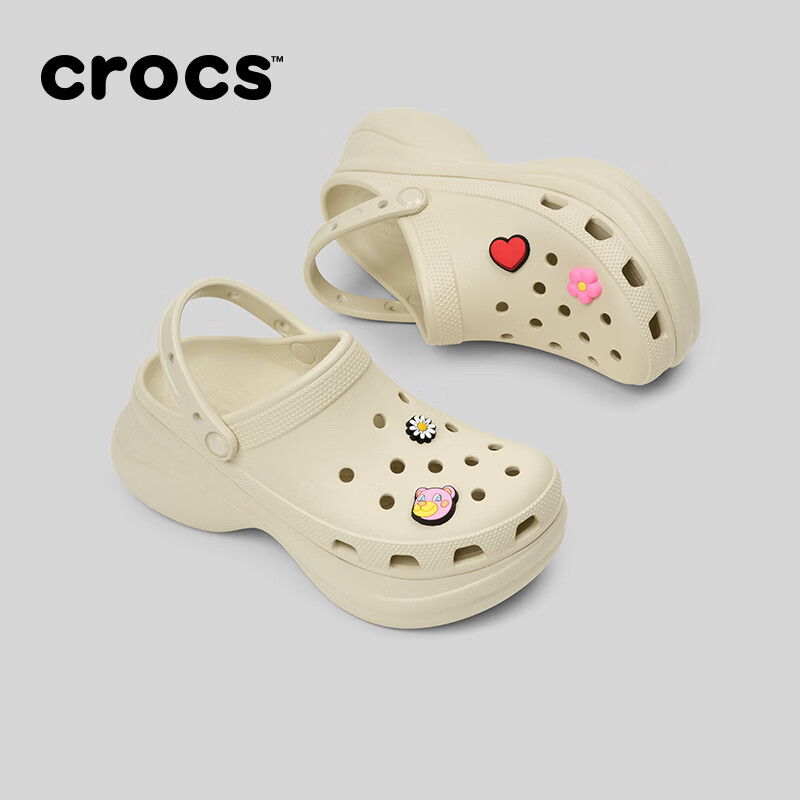 卡骆驰（CROCS）檀健次同款复古洞洞鞋女鞋厚底老爹鞋小鲸鱼洞洞鞋206302 骨白色-2Y2(含智必星) 35 (220mm)