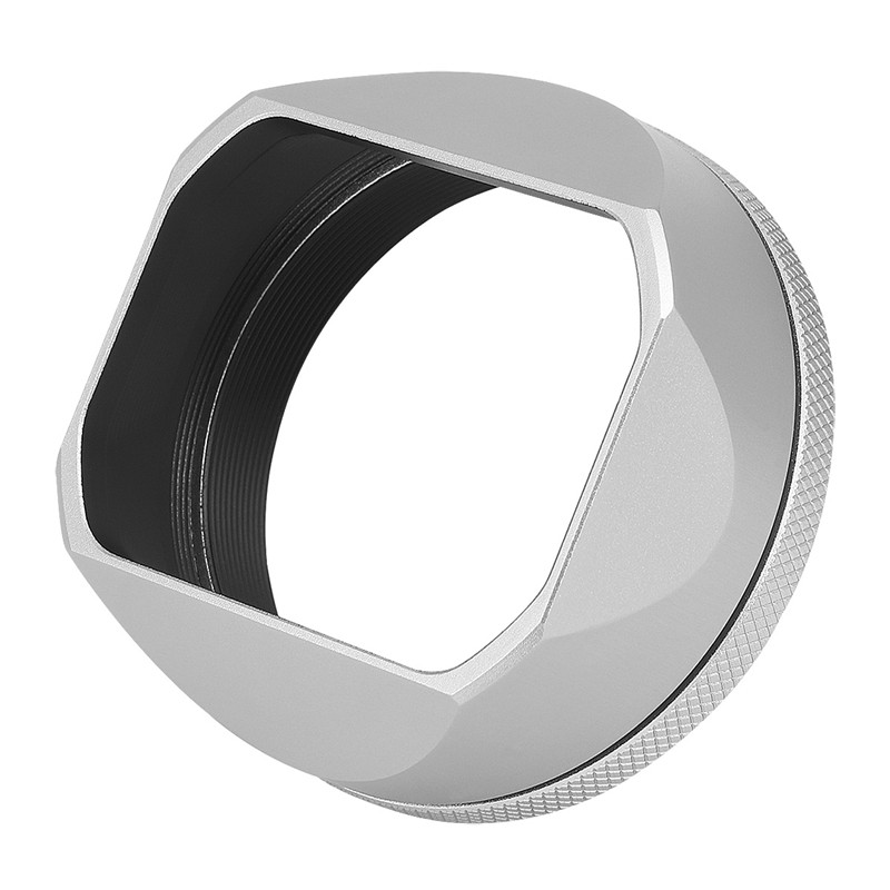 号歌（haoge）用于富士X100VI X100V方形遮光罩 配49MM滤镜转接环 复古旁轴相机配件 银色 fujifilm/富士X100V专用金属方形遮光罩