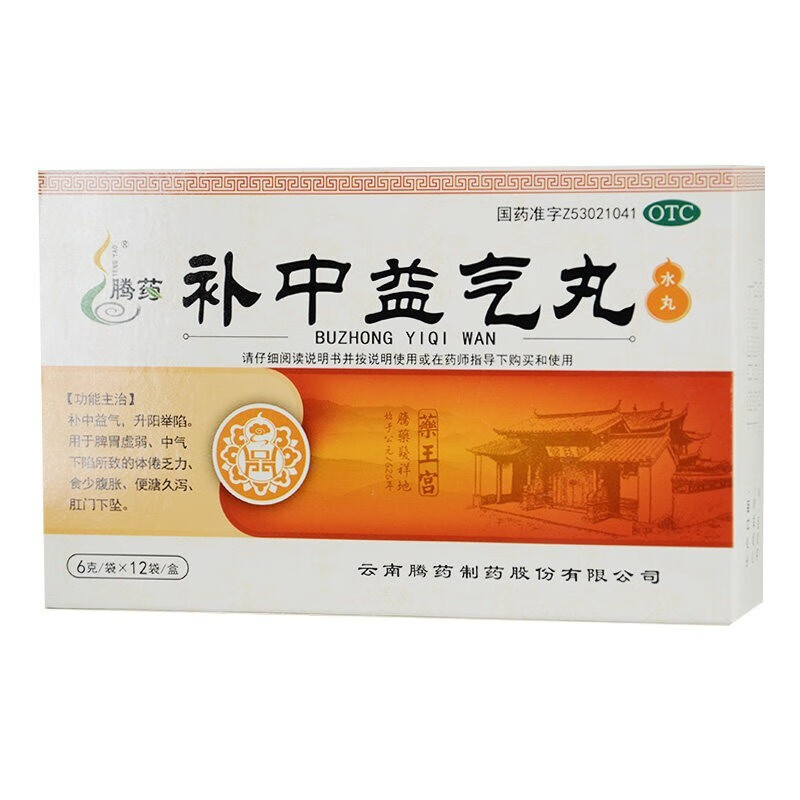 补中益气丸 6g/袋*12袋(水丸) 补中益气 升阳举陷 1盒