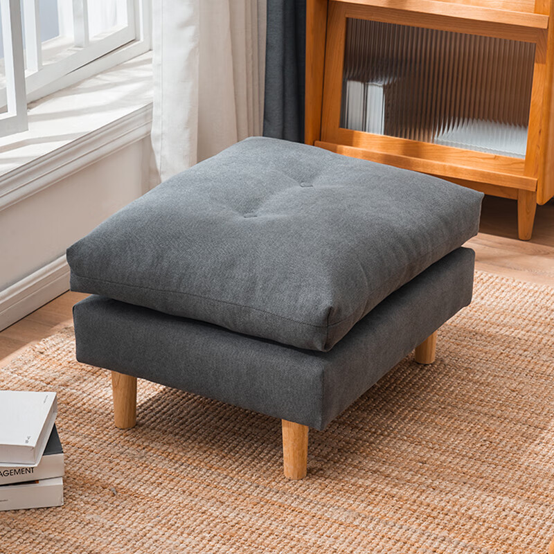 pmru北欧布艺沙发脚踏家用客厅小沙发凳子搁脚蹬方形贵妃床尾凳换鞋凳