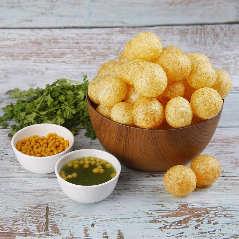 pani puri 零食印度进口美食空心球 街头小吃油炸土豆脆脆球 200g 料