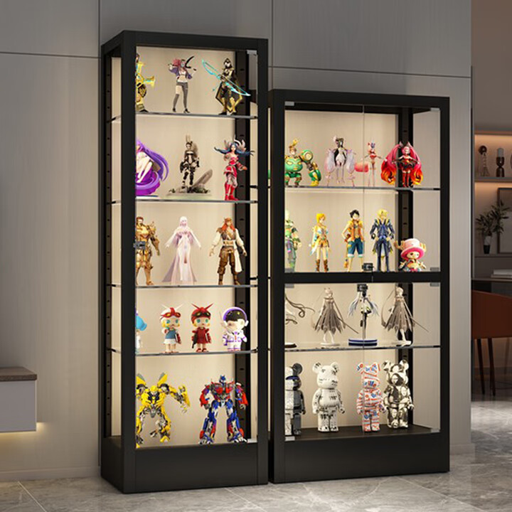 唐辑手办展示柜玩具模型展示架防尘玻璃透明陈列柜 五层80*40*180