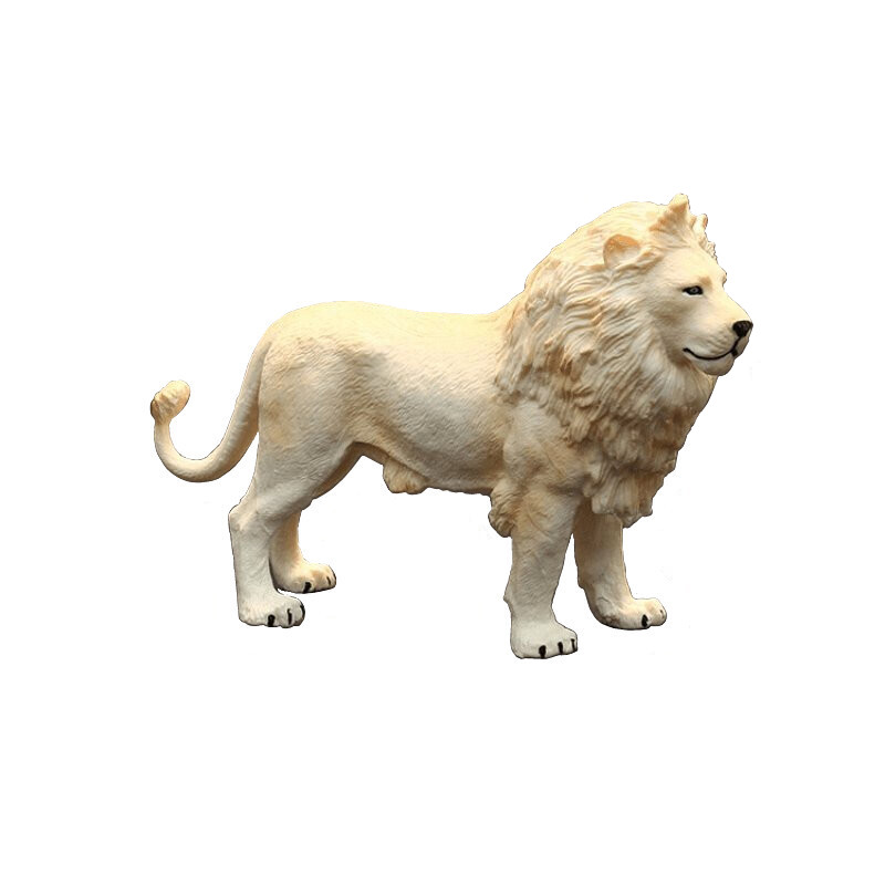 儿童实心动物模型套装野生动物玩具非洲雄狮狮子白狮子王 新款非洲