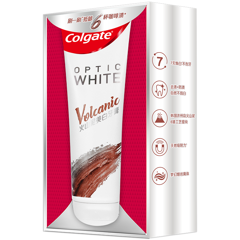 屈臣氏高露洁Colgate牙膏系列 清新口气  新旧包装随机发 光感白火山泥牙膏 120g*1支